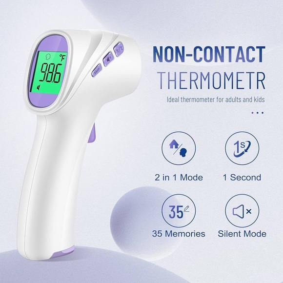 No Touch Thermometer for Adults & Kids, Digital Thermometer w/ Fever Alarm, NWT - Picture 9 of 9